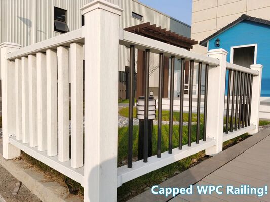 Горячая продажа деревянных пластиковых композитных перил WPC пластиковый поручень ограждения