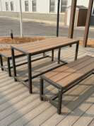 Популярная садовая мебель из ДПК – коммерческий уличный стол с подходящей скамейкой